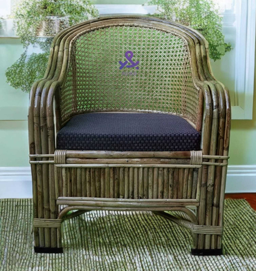 Rattan Cane Chair Set with Table
