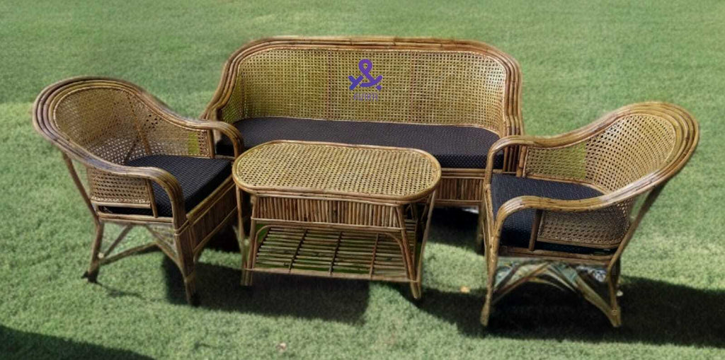 Rattan Cane Weaving Sofa Set with Table
