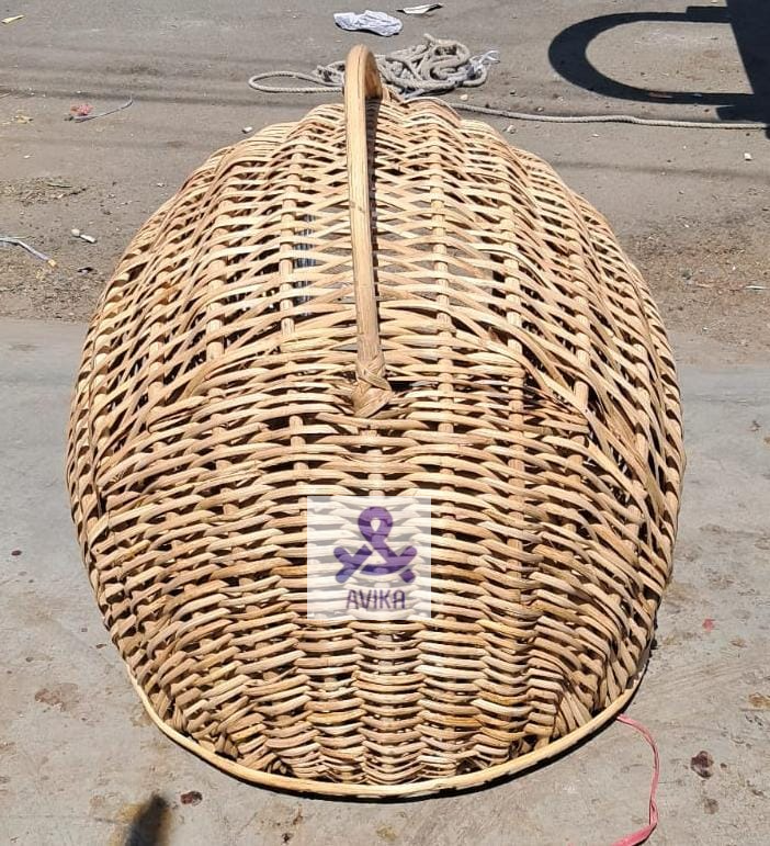 Cane Pet Carrier, Wicker Dog,cat Basket,  Wicker Pet Transporter with Lid, Travel Pet Bed