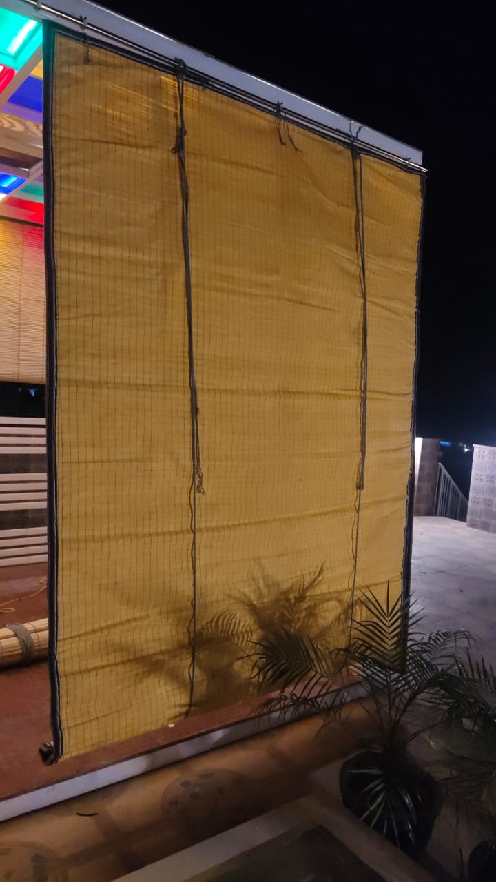 Bamboo Chick Blinds, Balcony Blinds For Sun Protection, Chick/Curtain for Balcony, Windows, Outdoors, Door, Kitchen (5 Feet Width X 5 Feet Height)