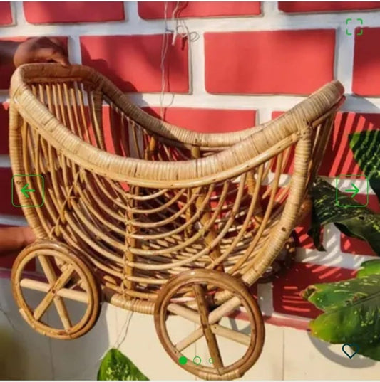 Rustic Bamboo Baby Cradle Prop for Photography | Baby Shower Photos