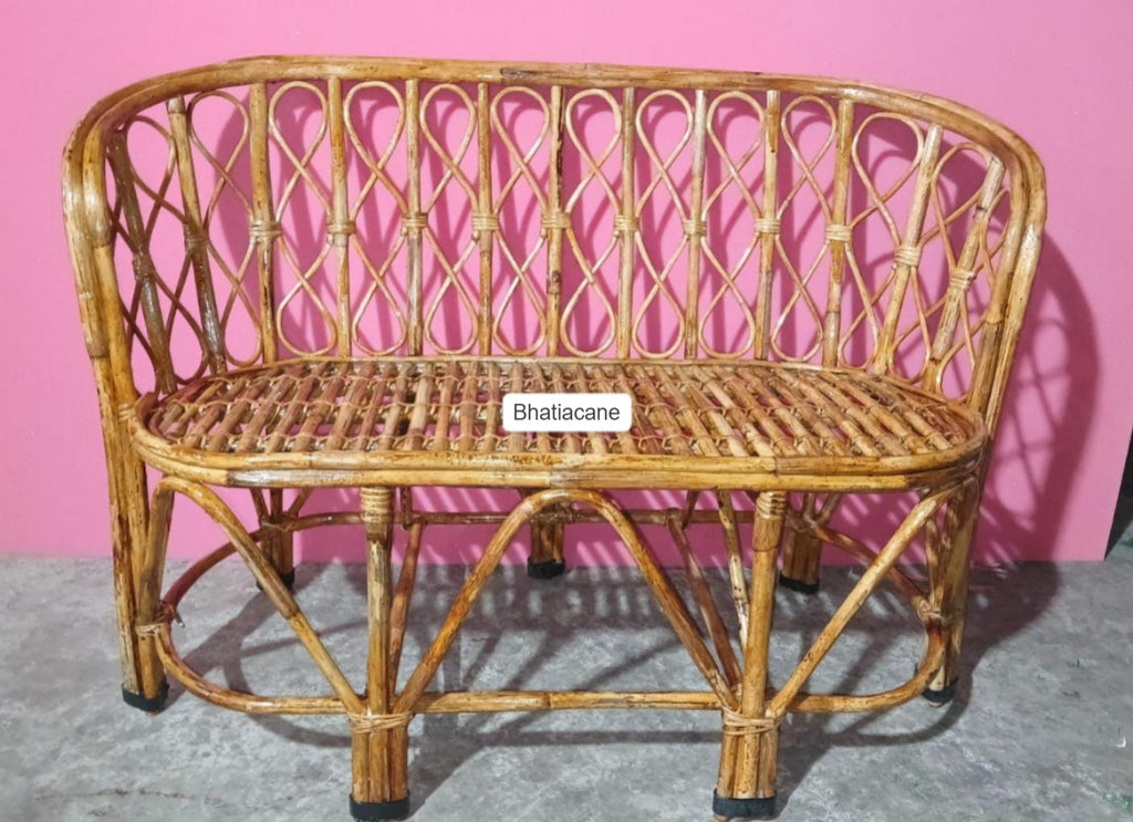 Durable Cane Two-Seater Sofa – Perfect for Homes, Living Rooms, Studios, Cafes, Resorts, Hotels, and Balconies