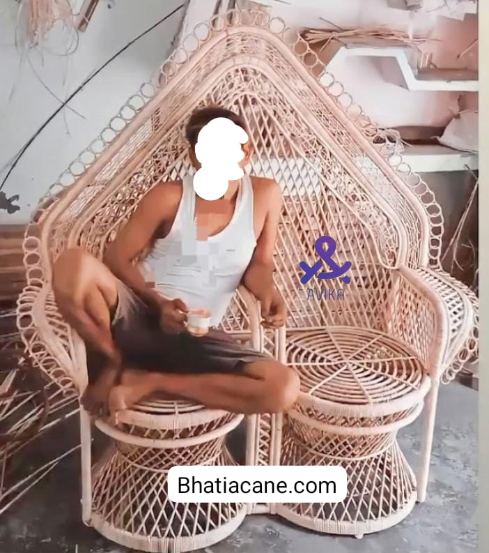 Cane Peacock 2-Seater Sofa Chair: Ideal for Living Rooms, Hotels, Resorts, Events, Marriages, and Banquet Halls