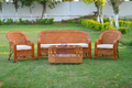 Cane Sofa Set with Table for Home, Living Room, Office, Garden, Resort with Cushion (model : rassi)