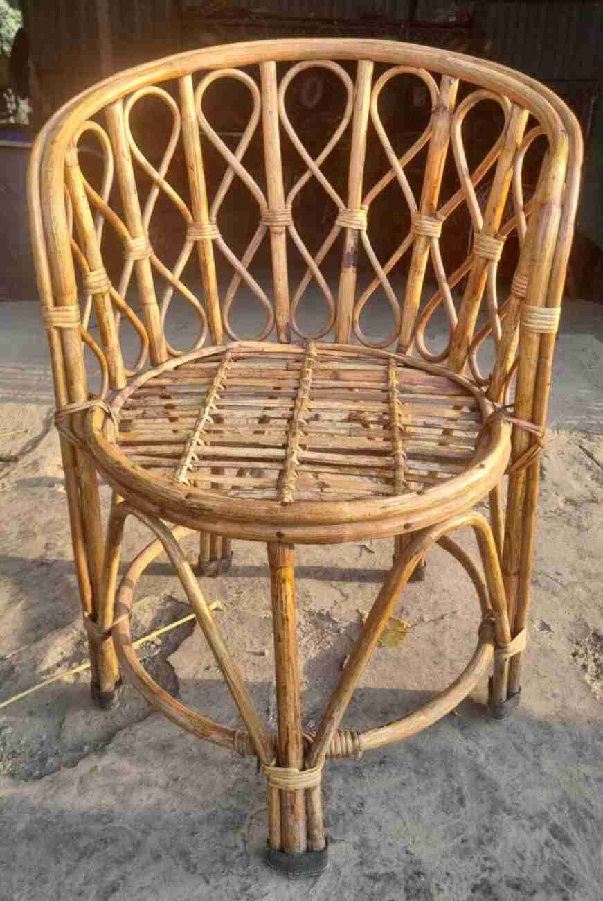 Elegant Bamboo Cane Chair Set – Ideal for Living Room, Garden, Porch & More (Set of 4)