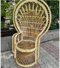 Bamboo Cane Peacock Chair - Perfect Event Seating for Weddings, Haldi Ceremonies, Hotels & Banquet Halls