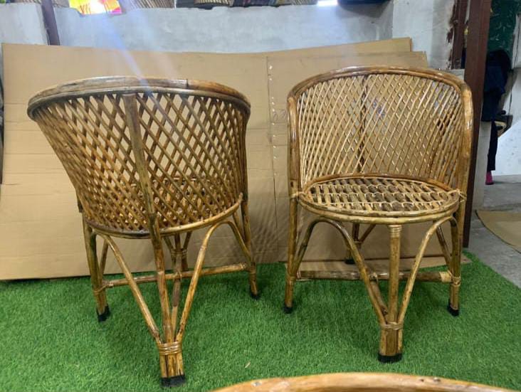 Cane Chair Set with Table: Perfect for Home, Office, Garden, and Balcony (Set of 2 with table)