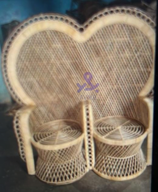Cane Peacock 2-Seater Sofa Chair: Living Room, Hotels, Resorts, Events, Marriage & Banquet Hall