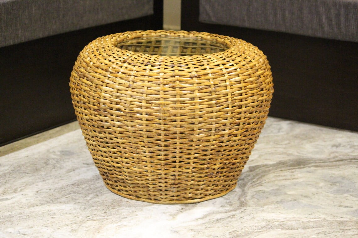 Cane coffee Table, Cane Side Table, Cane Rattan Bamboo Wicker Wood Table