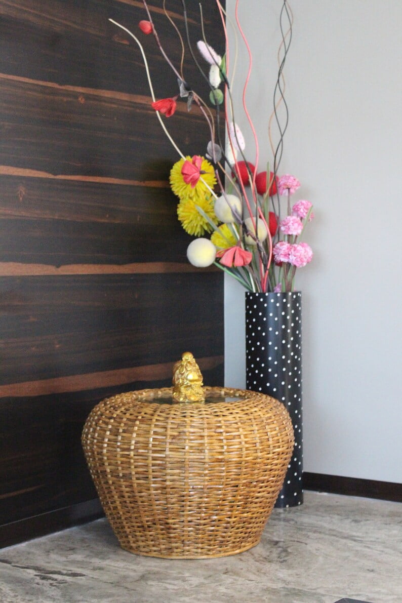 Cane coffee Table, Cane Side Table, Cane Rattan Bamboo Wicker Wood Table